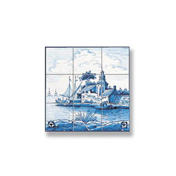 Dollhouse Miniature Picture Mosaic Tile Sheet, 10pc